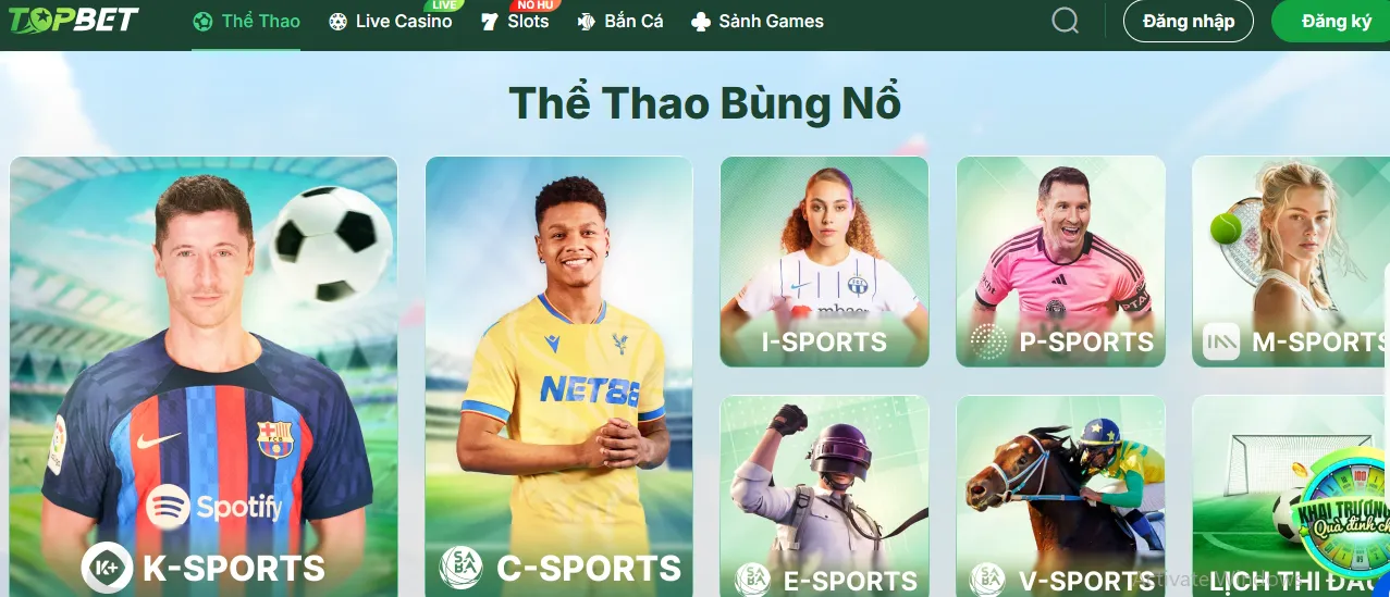 Trải nghiệm cá cược thể thao hiện đại tại Topbet 3 Sản phẩm thể thao đa dạng