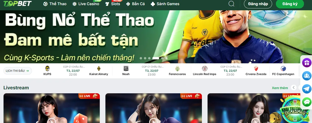 Trải nghiệm cá cược thể thao hiện đại tại Topbet 1 Trải nghiệm cá cược thể thao hiện đại tại Topbet